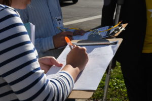 Katie mott takes notes during the audit