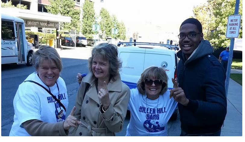 SUNY Upstate Killer Hill Gang walkers on the SUNY Upstate campus walking a Monday Mile.