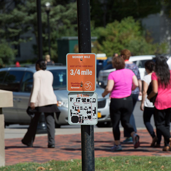 Healthy Monday  - Monday Mile signs