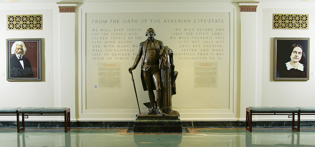 Frederick Douglas, George Washington and Susan B. Anthony