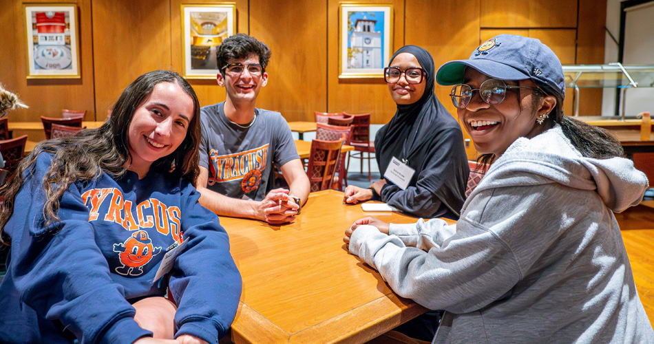 Students sitting at table