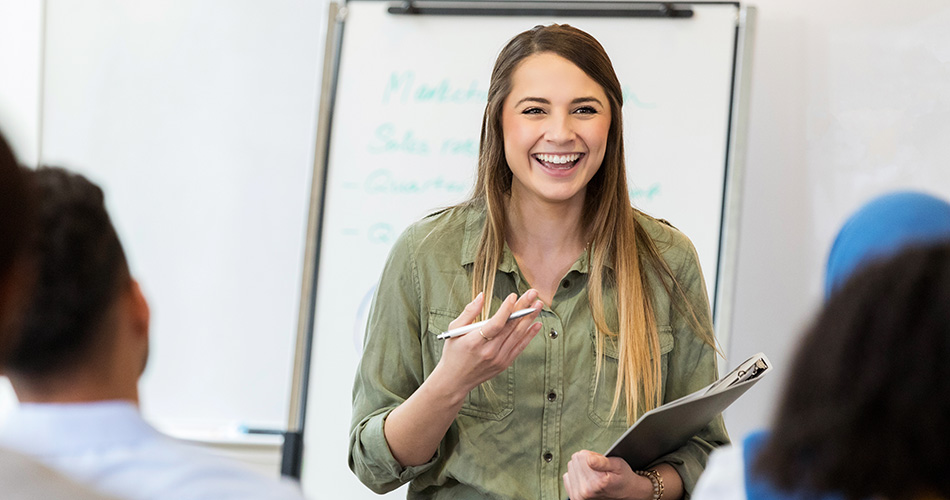 Woman in classroom