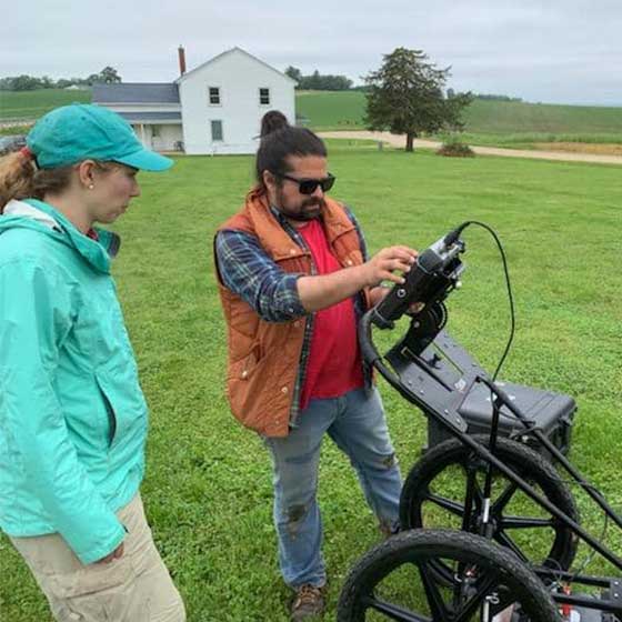 Ground radar in use during an Anthropology Field School session