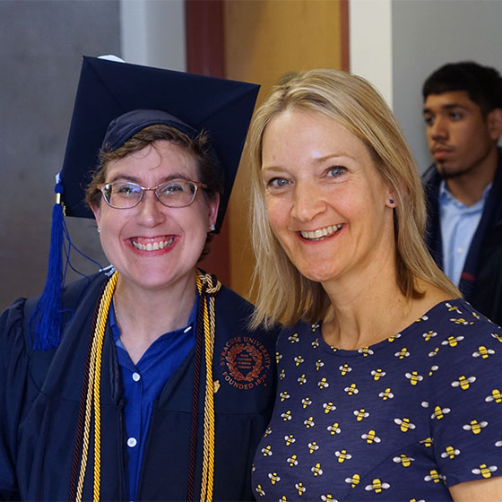 Professor Jane Read with graduate