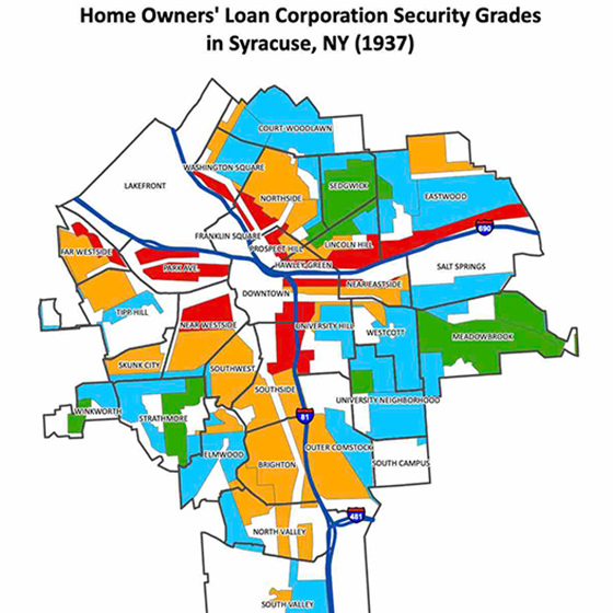 Map to represent historic geography in the city of Syracuse