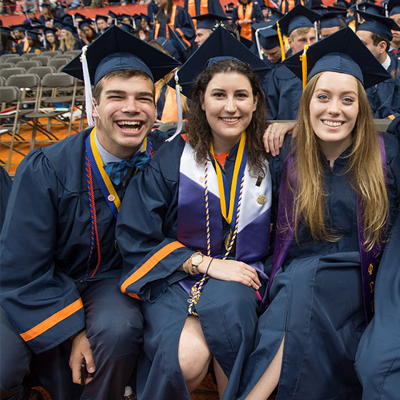 Students in graduation ceremony