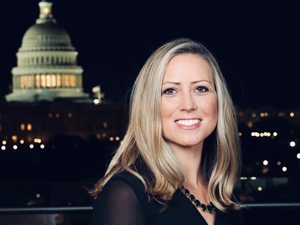 Heather Fischer in front of Capitol building