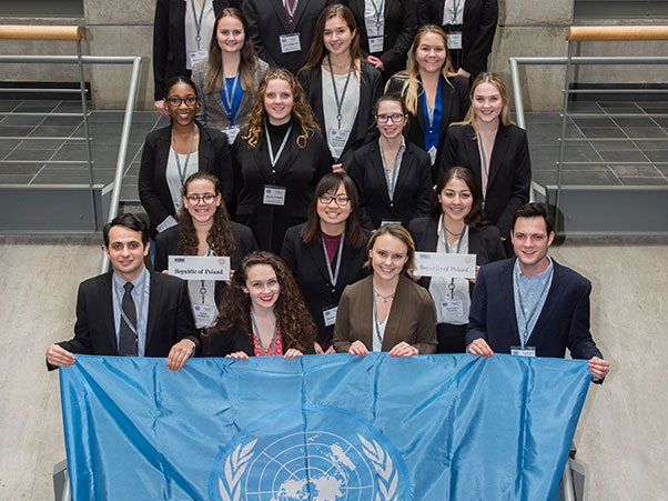 Maxwell Model UN students in Eggers Hall