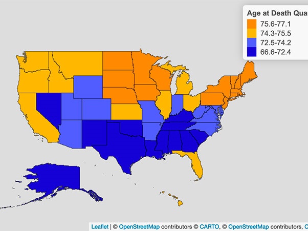 Map of Developmental Disability in US